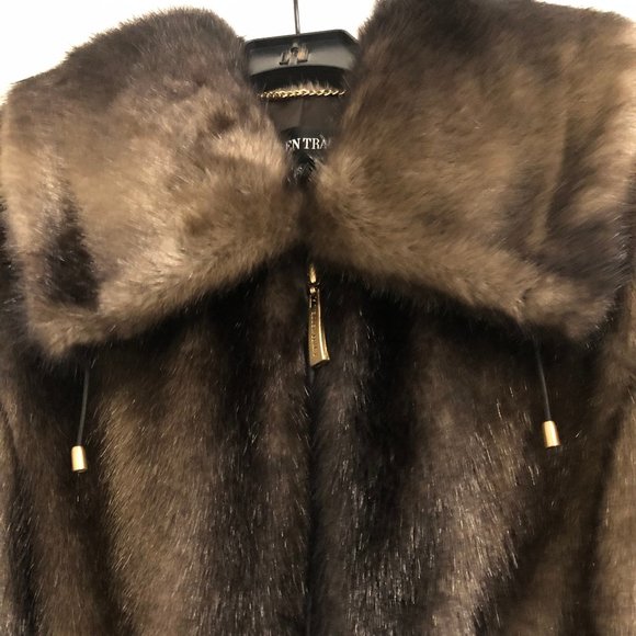 Ellen Tracy Faux Fur Vest, Brown, XS - Picture 5 of 10